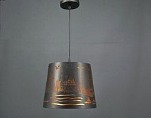 Светильник подвесной (Люстра) Мелодия Света Город 220В E27 Черный/золото 2502 BK+GL картинка 